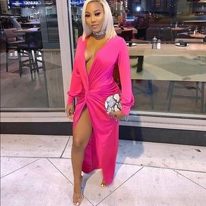 Fuschia Pink Long Formal Dress